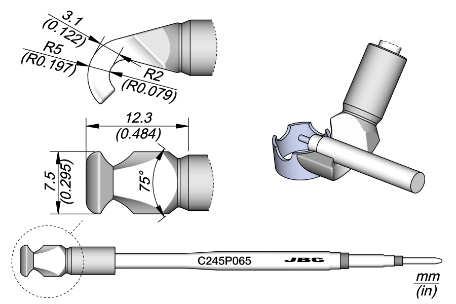 C245P065 - Pin / Connector Cartridge Ø 4